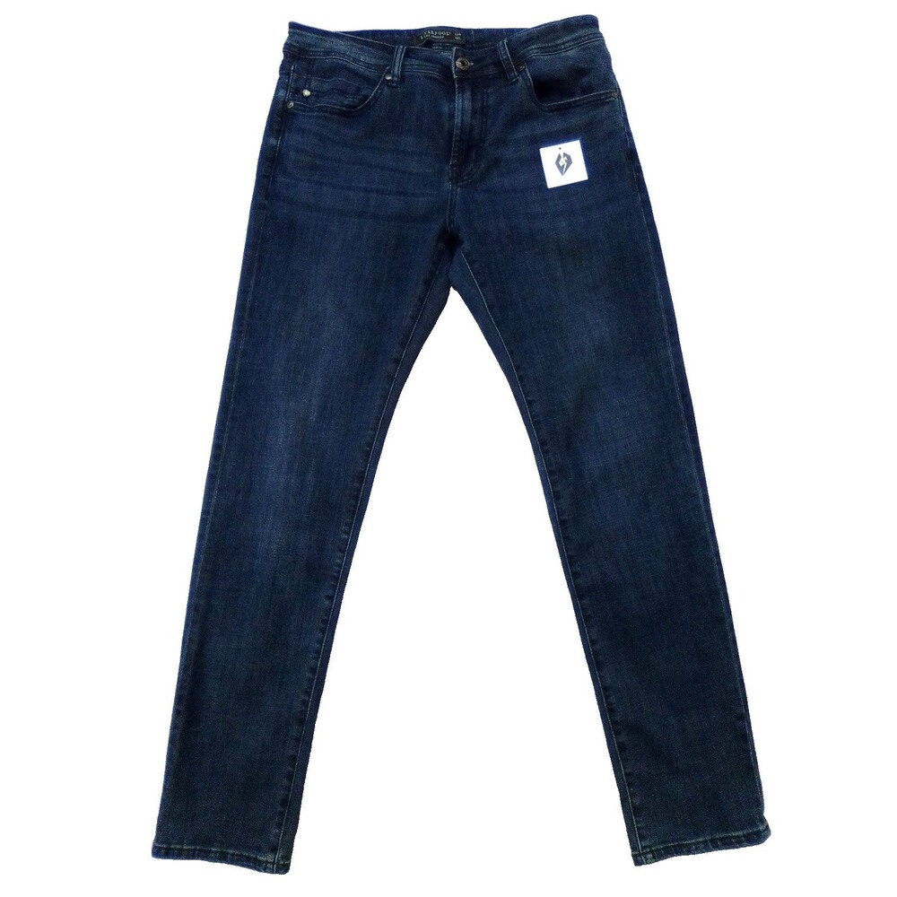 Liver Pool Los Angeles Men's Straight Leg Slim Fit Dark Denim Jeans 33W/32L - Picture 7 of 7